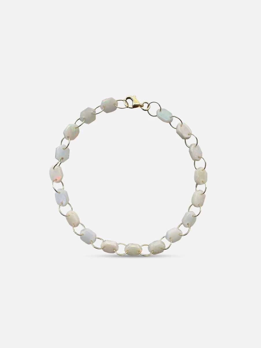Noor Shamma Opal Infinity Bracelet – Sterling Silver Adjustable Gemstone Jewelry