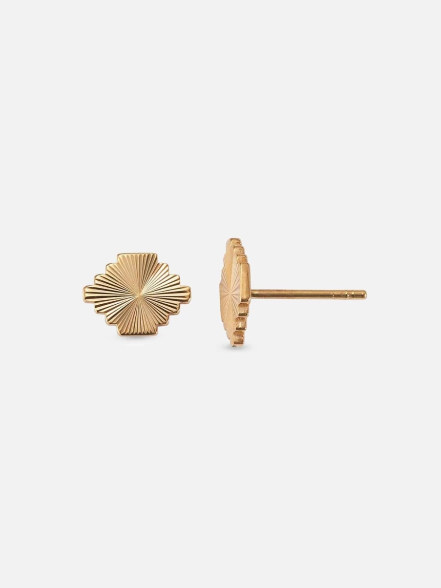 Alice Pierre Puzzle Stud Earrings - Unique Interlocking Design Fashion Jewelry