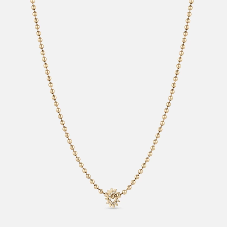 14K Yellow Gold Pave Baby Spur Necklace by EMBLM Fine Jewelry
