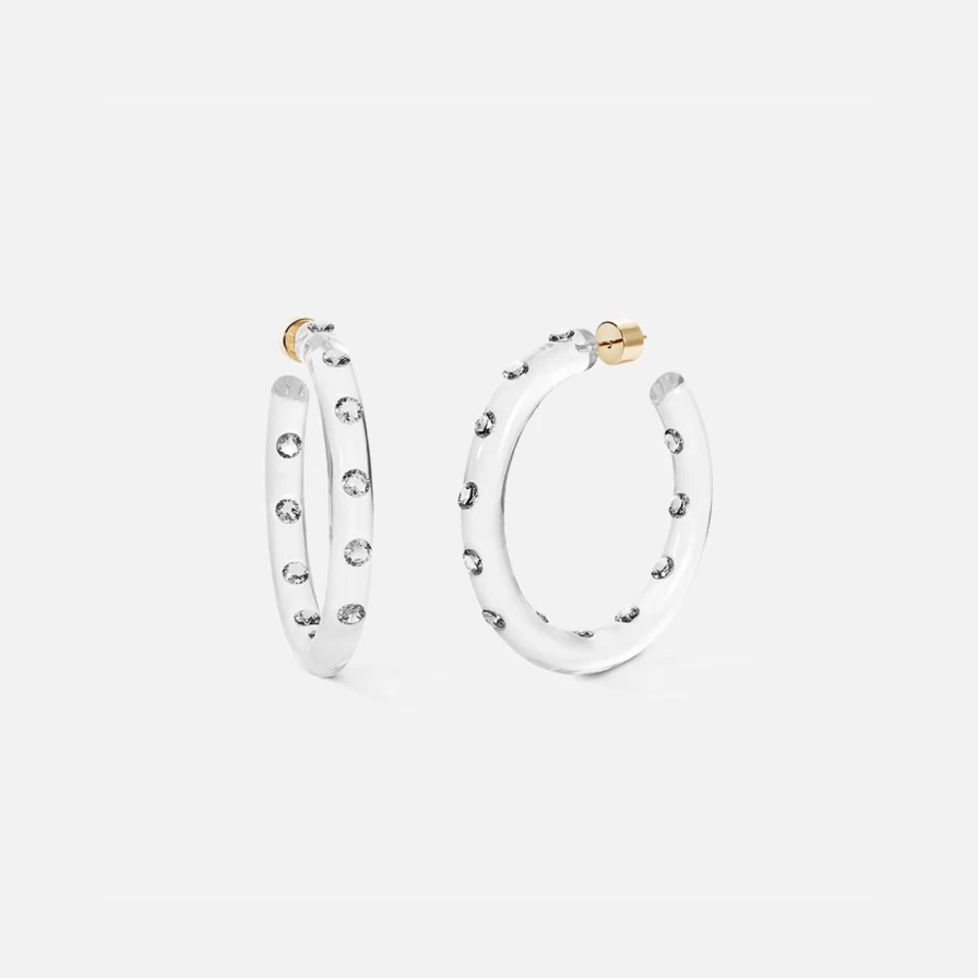 Sarah Noor Medium Clear Lucid Hoops – Stylish Transparent Earrings