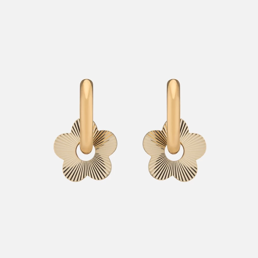 NOTTE Bloom Bloom Chunky Hoops - Trendy Chunky Gold Hoop Earrings for Women