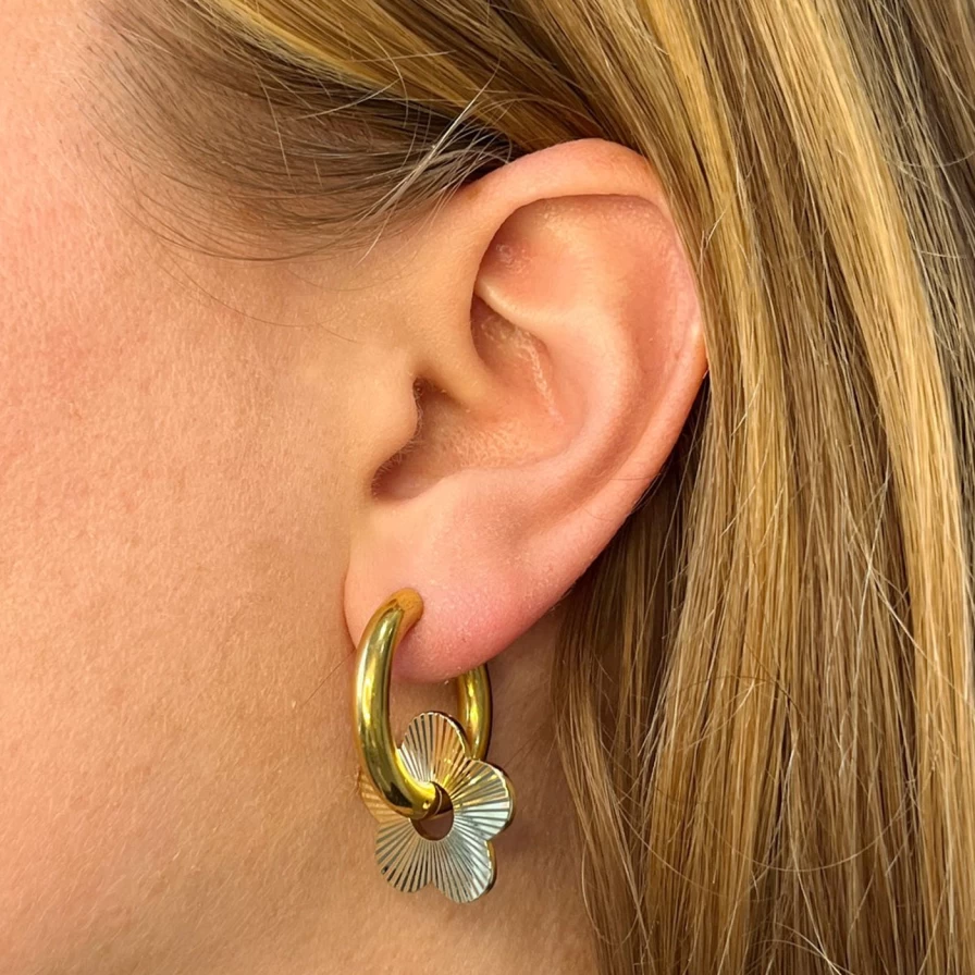 NOTTE Bloom Bloom Chunky Hoops - Trendy Chunky Gold Hoop Earrings for Women