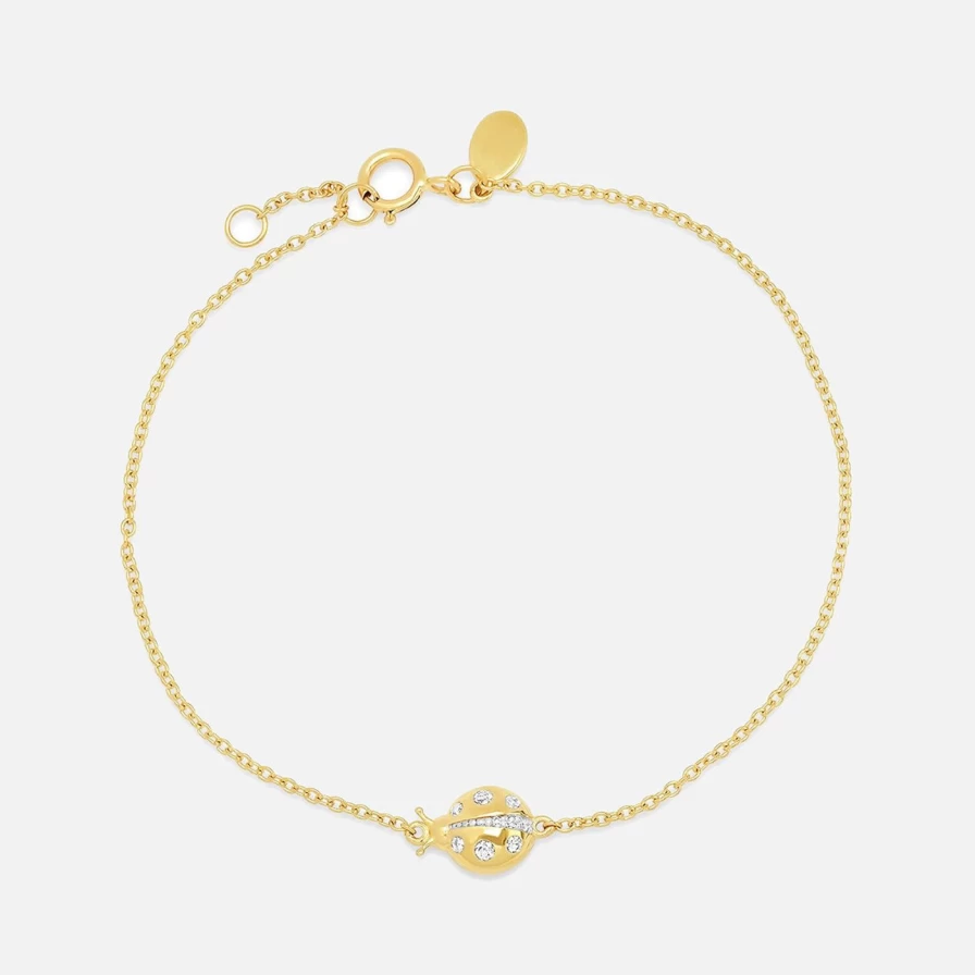 Eriness Diamond-Studded Ladybug Charm Bracelet for Women