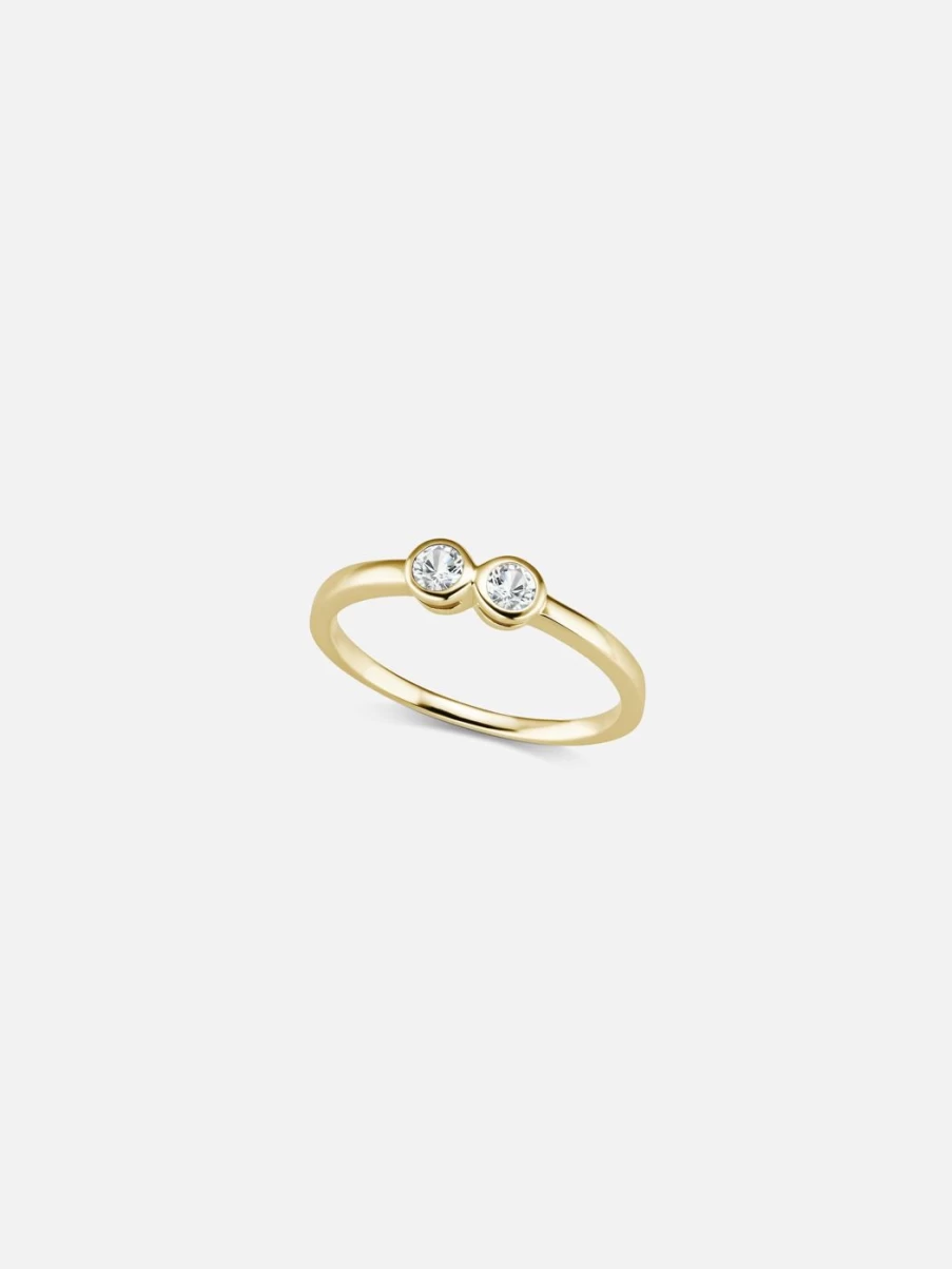 The Gild Yellow Gold Two Diamond Confetti Ring