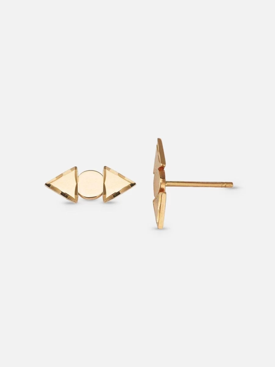 Alice Pierre Arrow Stud Earrings - Sterling Silver Minimalist Dainty Jewelry for Women
