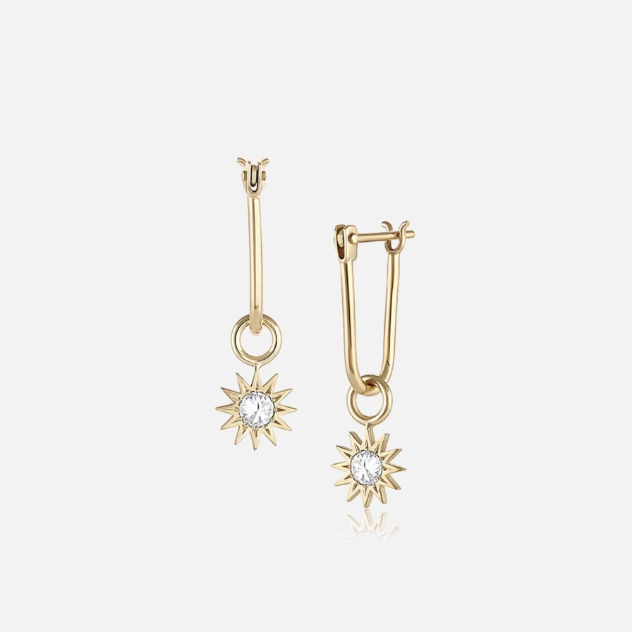 14K Yellow Gold Inverted Diamond Spur Earrings by EMBLM Fine Jewelry
