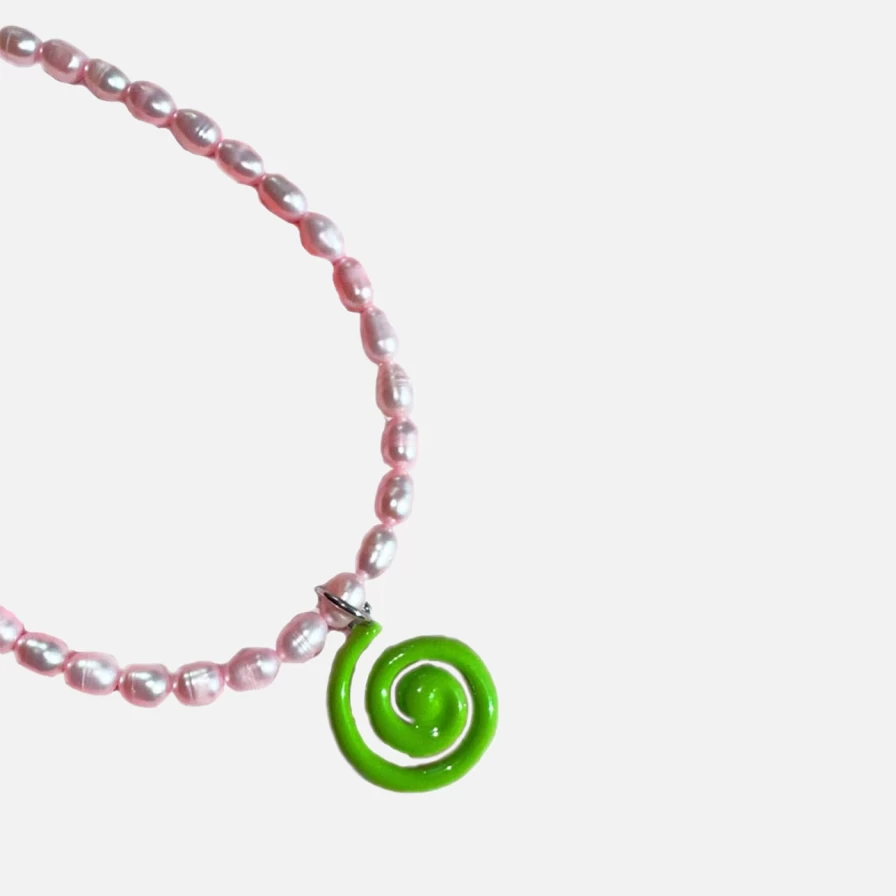 NOTTE Matcha Green Pearl Necklace with Super Swirl Design - Elegant Beaded Jewelry