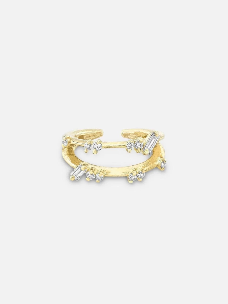 Meredith Young Double Ear Cuff - Elegant Boho Hoop Earrings for Women, Hypoallergenic Stainless Steel Cartilage Earrings, Trendy Non-Pierced Clip-On Ear Jewelry