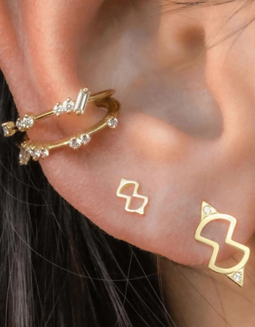 Meredith Young Double Ear Cuff - Elegant Boho Hoop Earrings for Women, Hypoallergenic Stainless Steel Cartilage Earrings, Trendy Non-Pierced Clip-On Ear Jewelry