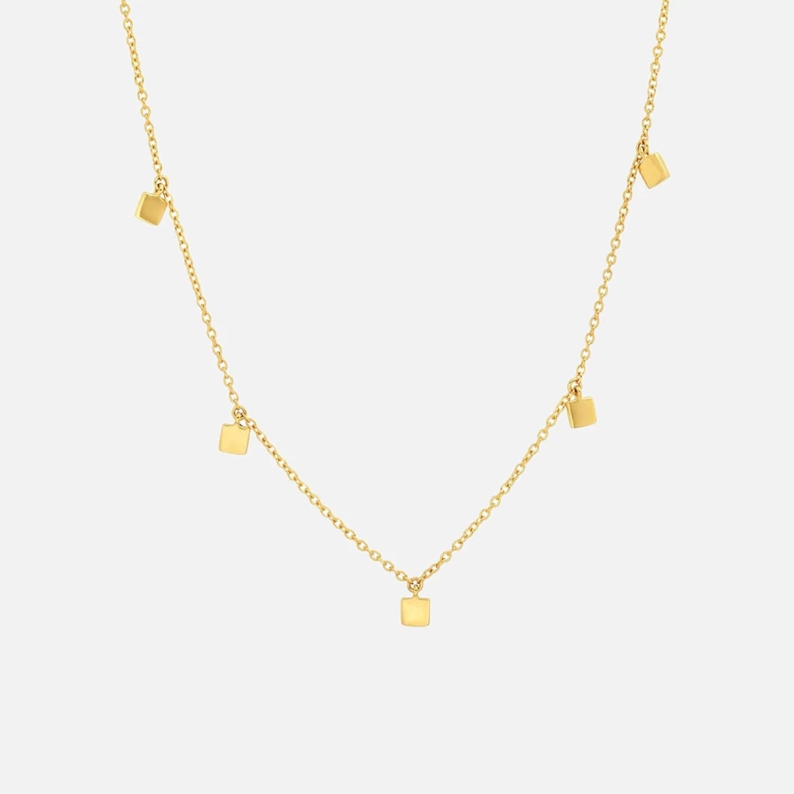 Eriness Mini Square Pendant Necklace - Elegant Sterling Silver Jewelry for Women