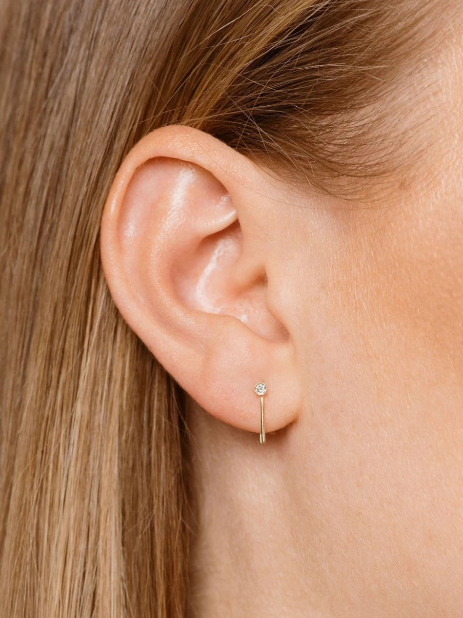 Labulgara Mini One Pointer Thread Earrings - Stylish & Lightweight Stud Earrings