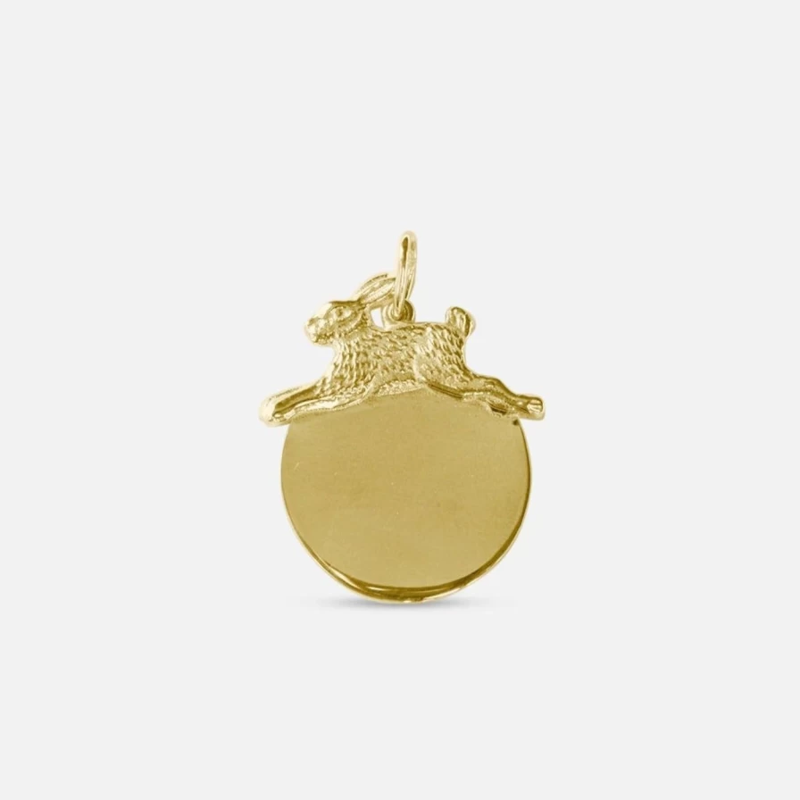 "Kimberly Doyle Sterling Silver Lucky Rabbit Medallion Charm Pendant"