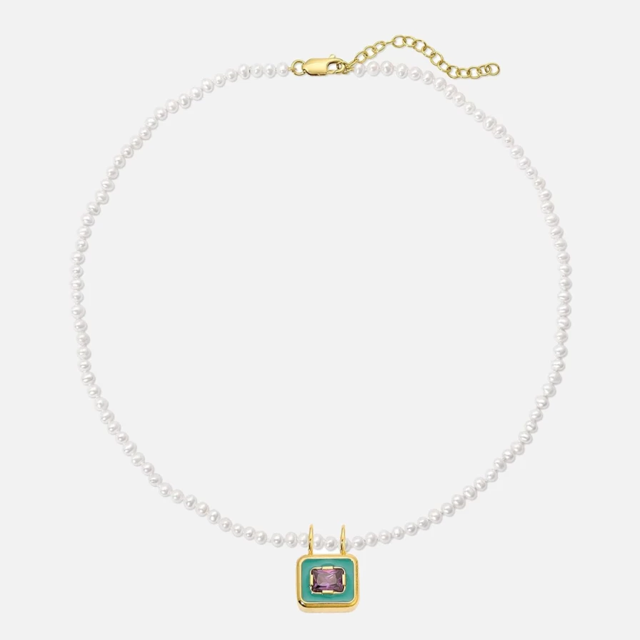 Monbouquette Reversible Snapback Necklace in Poppy & Gold - Two-Tone Fashion Jewelry