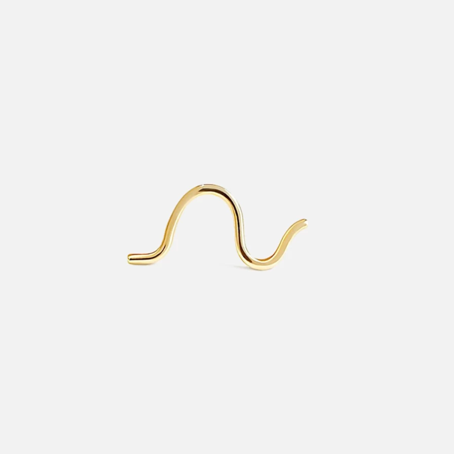 14K Yellow Gold Wave Stud Earrings by Labulgara – Minimalist Designer Studs for Women