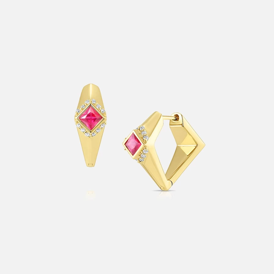 Jennifer DeMoro Sunna Edge Huggie Hoop Earrings – Minimalist Gold Huggie Hoops for Women
