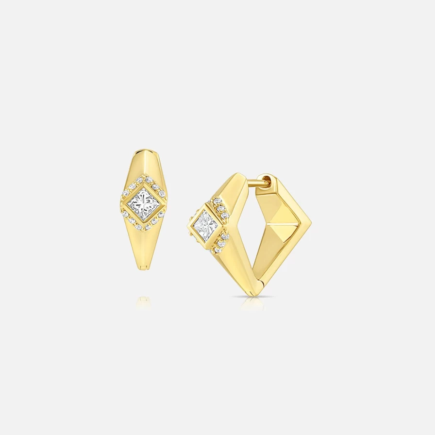 Jennifer DeMoro Sunna Edge Huggie Hoop Earrings – Minimalist Gold Huggie Hoops for Women