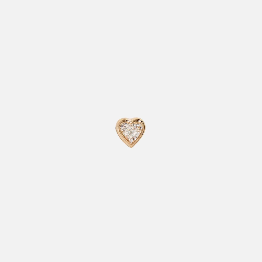 Pamela Love Bezel Heart Stud Earrings - 14K Gold Minimalist Hoop Earrings with Diamond Accent