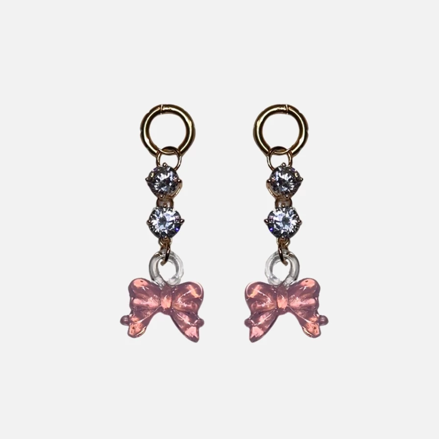 NOTTE Pink Bow-Peep Drop Earrings for Women, Elegant Midnight Dance Dangle Earrings, Gift for Her