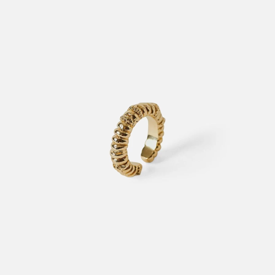 Paola Sighinolfi Aura Ear Cuff - Elegant Gold-Plated Ear Cuff for Women, Minimalist Hoop Earring, Unique Designer Jewelry Gift