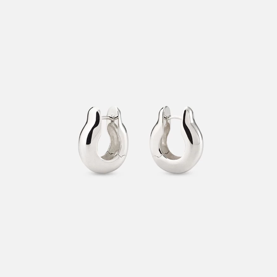 Annika Inez Sterling Silver Ample Hinge Hoops - Small Elegant Hoop Earrings