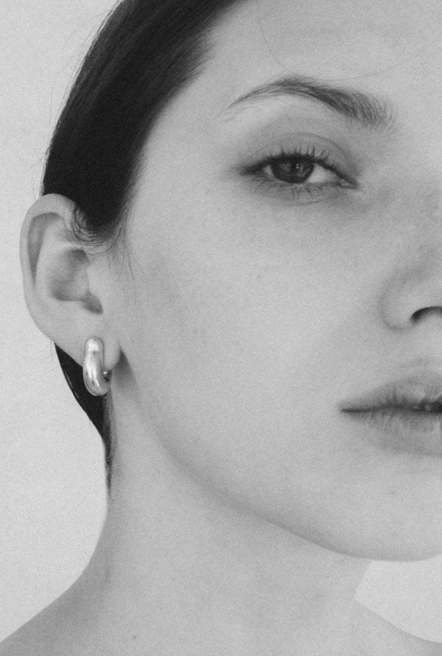 Annika Inez Sterling Silver Ample Hinge Hoops - Small Elegant Hoop Earrings