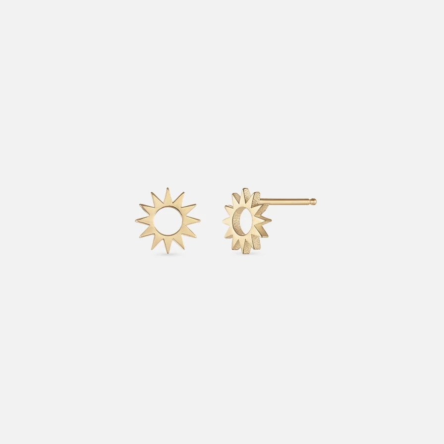 "EMBLM Fine Jewelry 14K Yellow Gold Spur Stud Earrings for Men and Women"