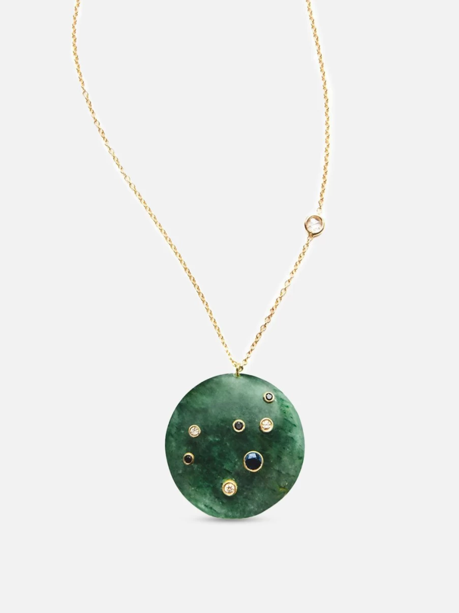 Bleecker & Prince Mini Green Onyx Constellation Necklace - Elegant Zodiac Jewelry