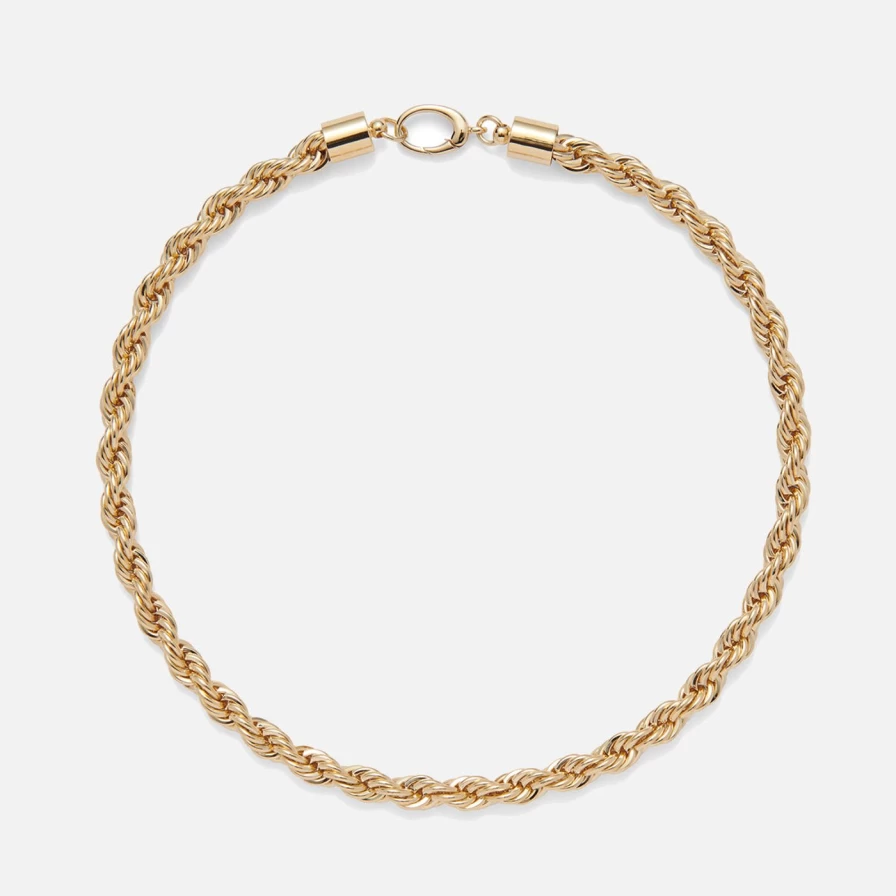 Lady Grey 14K Gold XL Rope Chain Necklace for Women, Chunky Cuban Link Chain, Luxury Statement Jewelry Gift