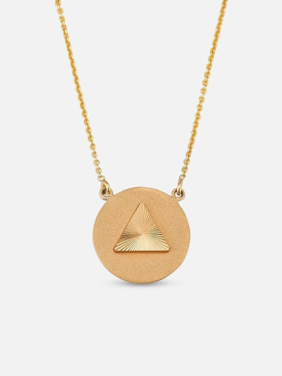 Alice Pierre Sunrise Necklace - Elegant Gold Pendant with Diamond Accents for Women