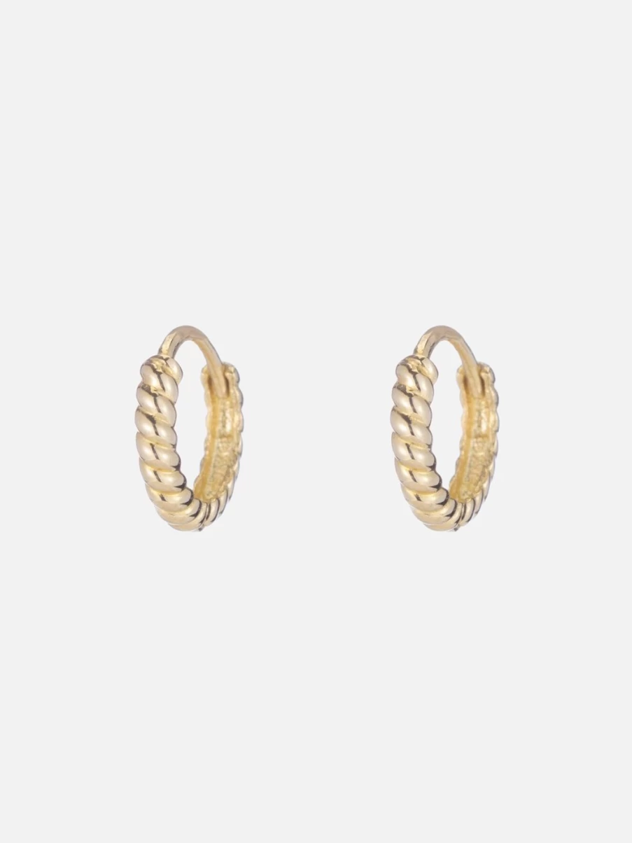 Ariel Gordon Twisted Petite Hoops - Elegant Small Gold Hoop Earrings for Women