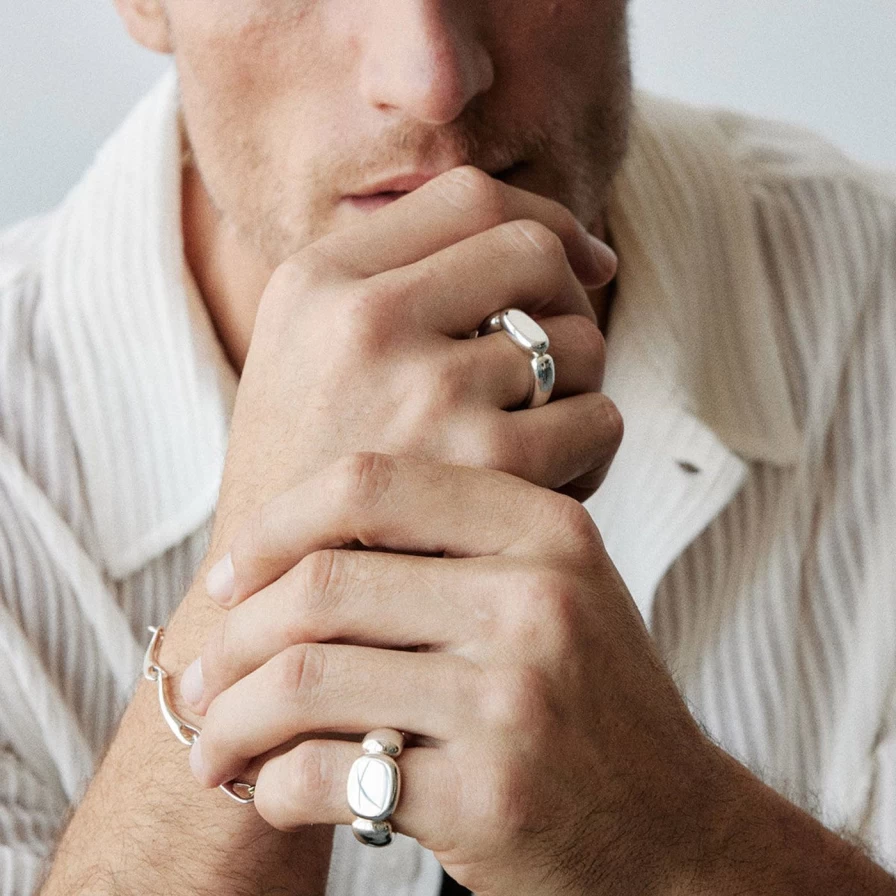 Kloto Sterling Silver Tungsten Ring for Men - Durable & Hypoallergenic Wedding Band