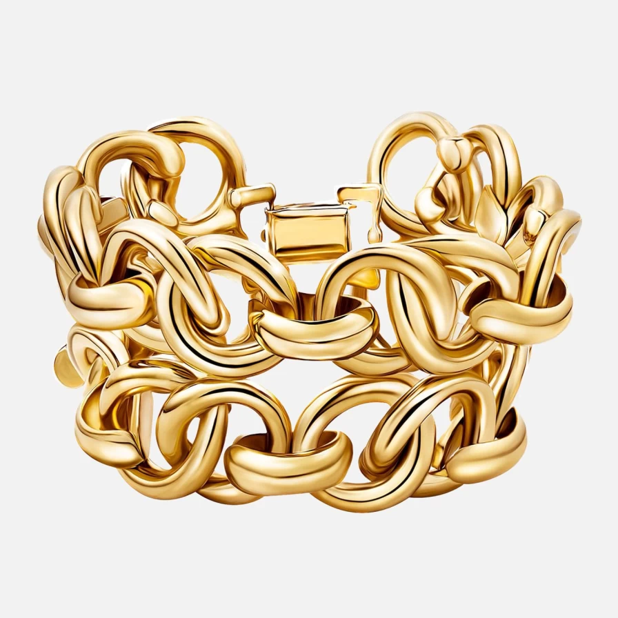 Christina Caruso Gold Plated Love Link Bracelet - Elegant Romantic Jewelry Gift