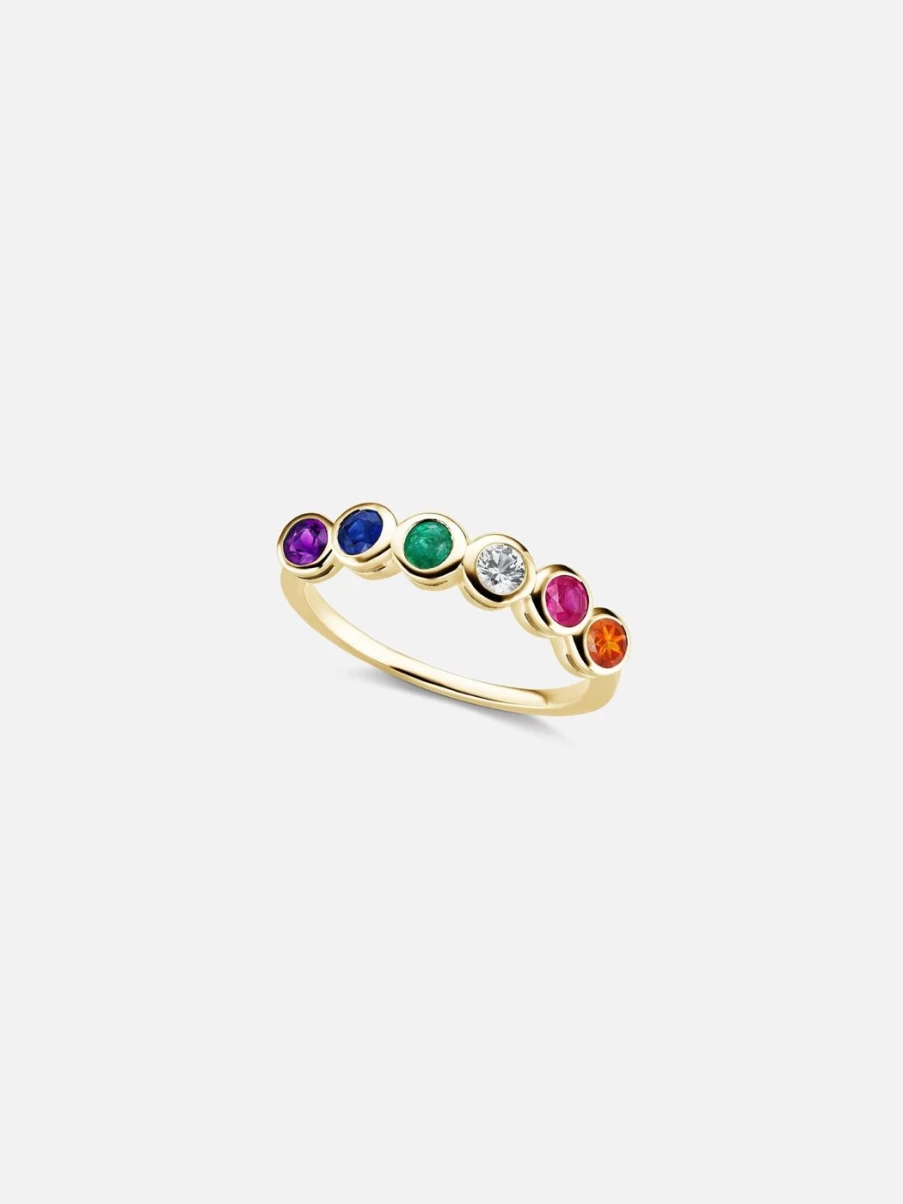 The Gild Yellow Gold Six Stone Confetti Ring