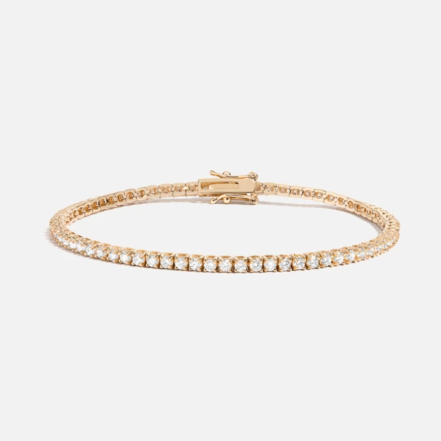 At Present Classic Tennis Bracelet - 2 Carat Round Cut Cubic Zirconia Sterling Silver Women's Jewelry Gift