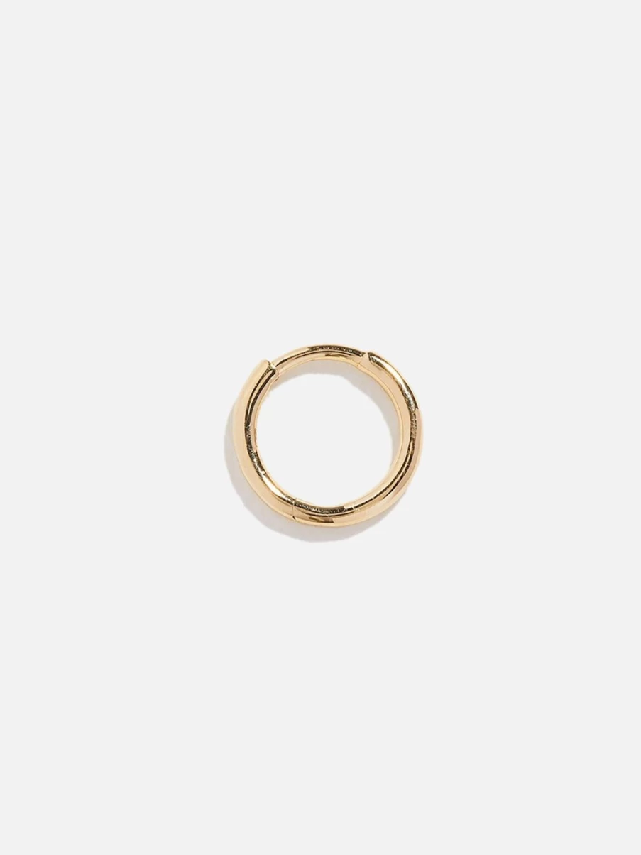 Pamela Love 8mm Minimalist Huggie Hoop Earrings - Gold Plated Simple Huggies