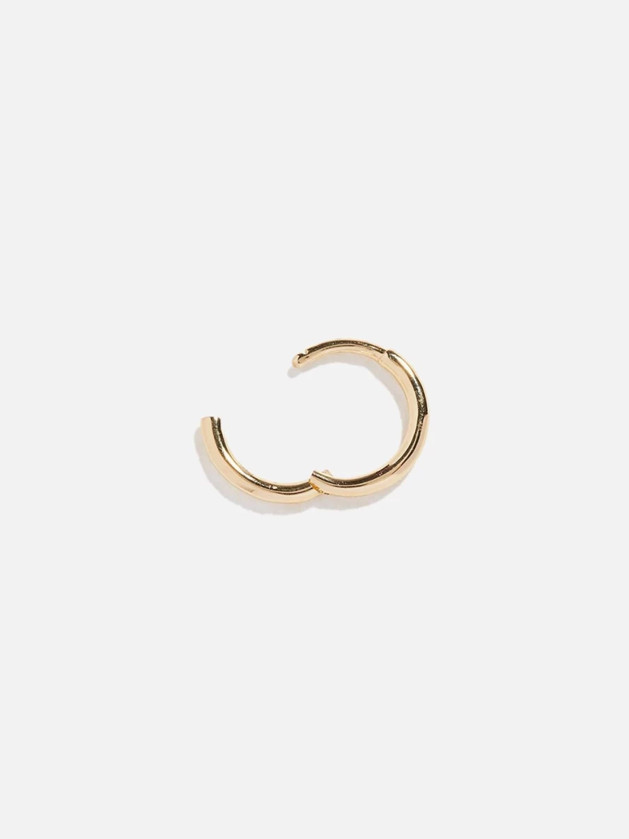 Pamela Love 8mm Minimalist Huggie Hoop Earrings - Gold Plated Simple Huggies