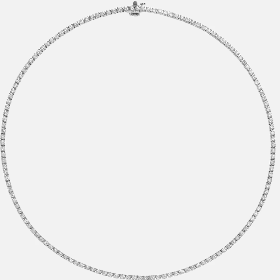 At Present 3.25 Carat Diamond Tennis Necklace - Elegant Sterling Silver Women's Jewelry Gift