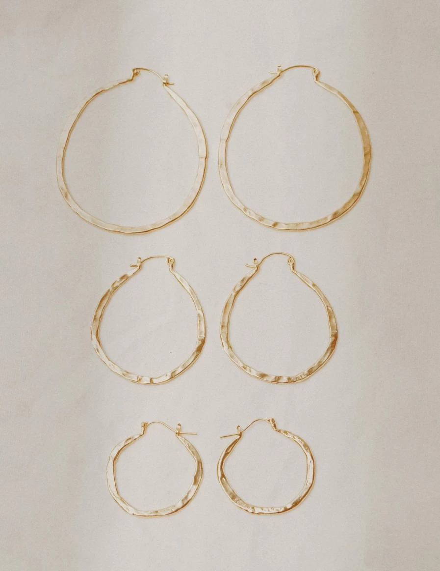 Mandy Reid Yellow Gold Lola Hoop Earrings