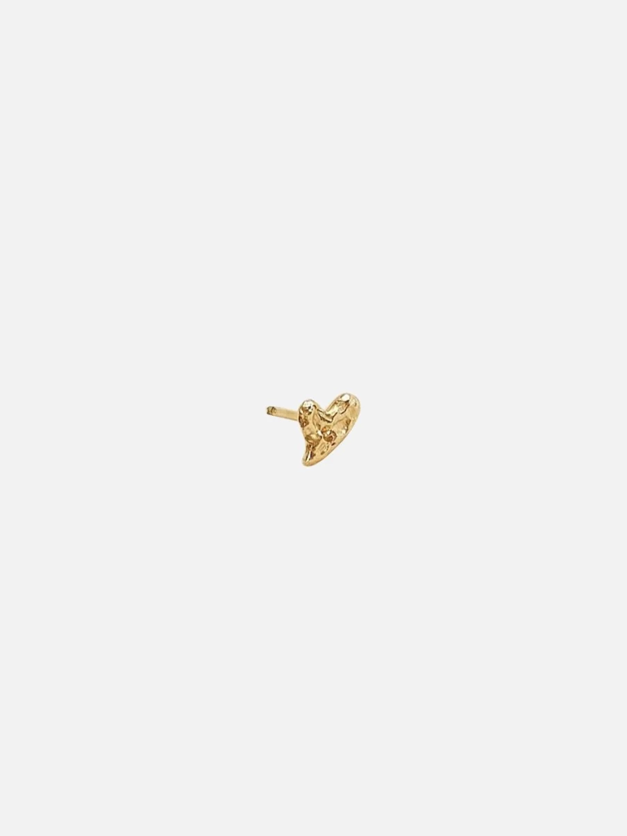 Mandy Reid Mini Heart Stud Earrings in Yellow Gold - Dainty Gold Heart Studs