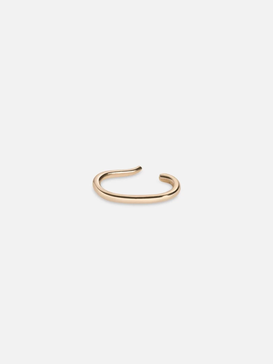 Labulgara Mono Billy Cuff Gold Earrings for Women - 18K Gold Plated Hoop Earrings, Minimalist Elegant Design, Hypoallergenic Fashion Jewelry
