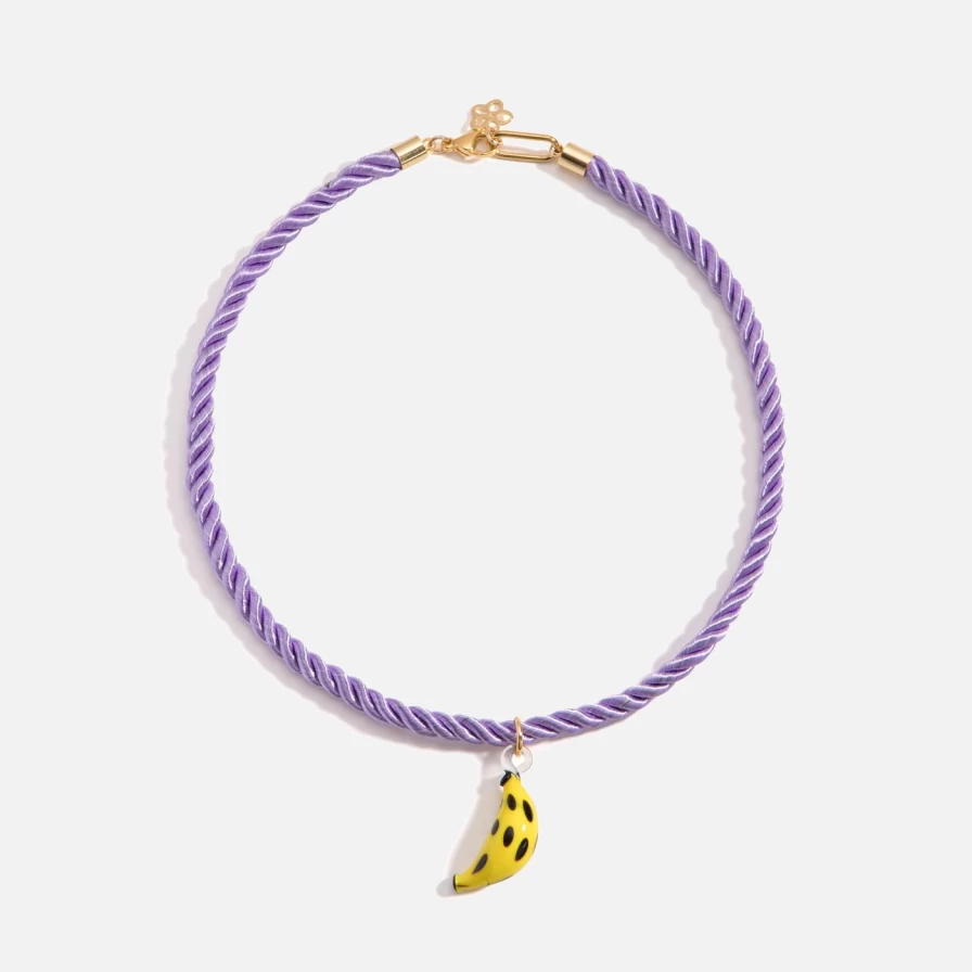 NOTTE Purple Banana Necklace - Unique Frutta Fruit Jewelry