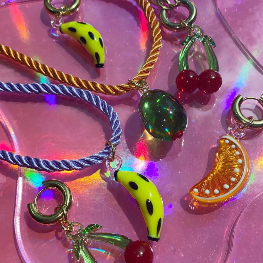 NOTTE Purple Banana Necklace - Unique Frutta Fruit Jewelry