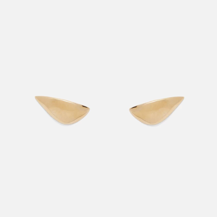 Lady Grey Gold Lobe Earrings - Elegant Hoop Earrings for Women