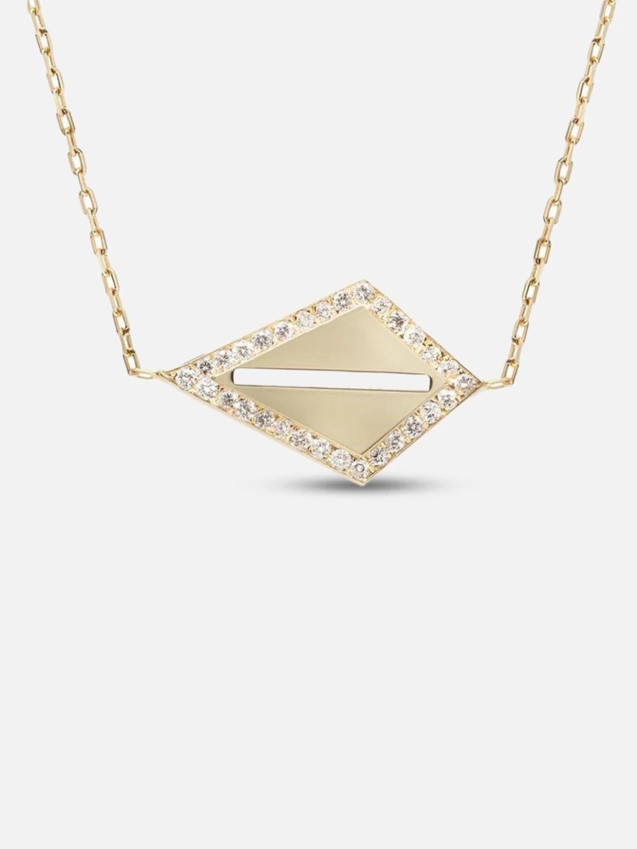 Noor Shamma Cipresso Yellow Gold Necklace for Women - Elegant 18K Gold Pendant