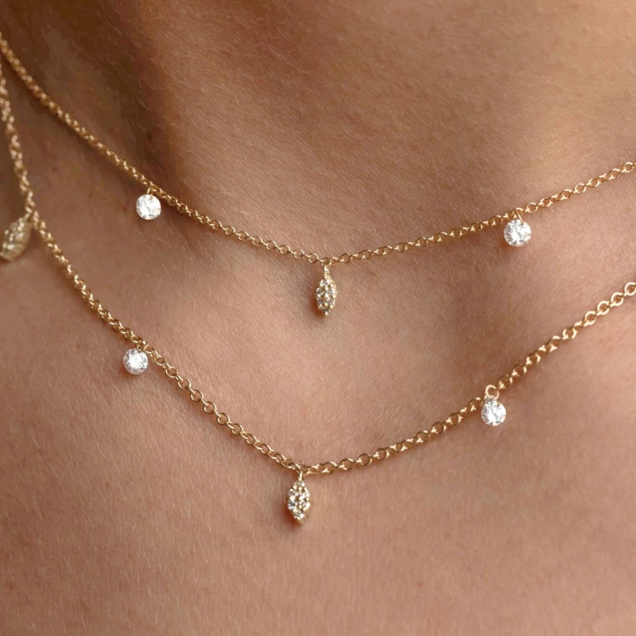 Meredith Young Floating Diamond Pendant Necklace - Elegant Sterling Silver Charm Jewelry