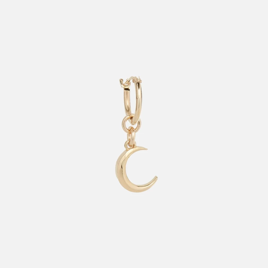 "Talon Jewelry Crescent Moon Hoop Earrings - Sterling Silver Minimalist Dangle Hoops"