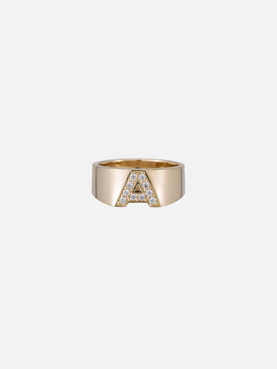 Ariel Gordon Jewelry Pave Letter Ring - Custom Initial Diamond Ring for Women