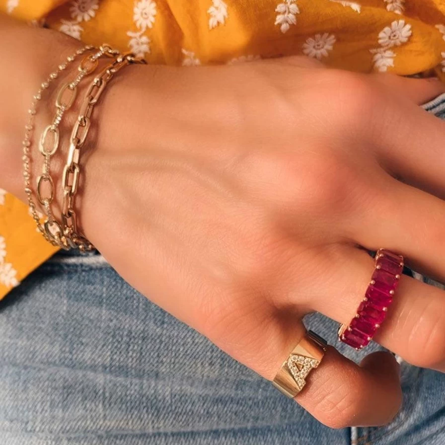 Ariel Gordon Jewelry Pave Letter Ring - Custom Initial Diamond Ring for Women