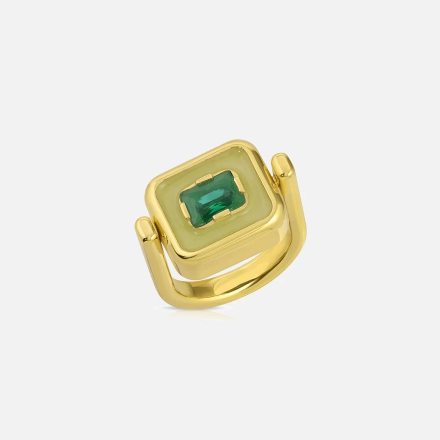 Monbouquette Reversible Snapback Pinky Ring - Island/Gold Color Unisex Adjustable Fashion Ring