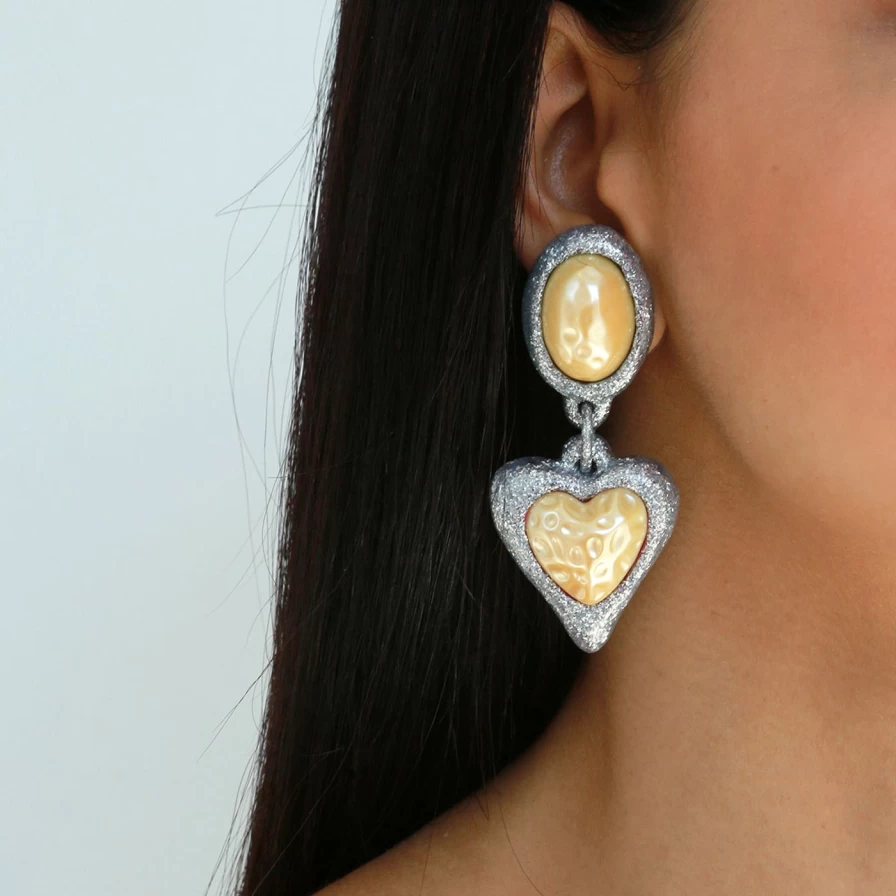 Julietta Silver Glitter Night Fever Earrings - Sparkling Dangle Earrings for Women